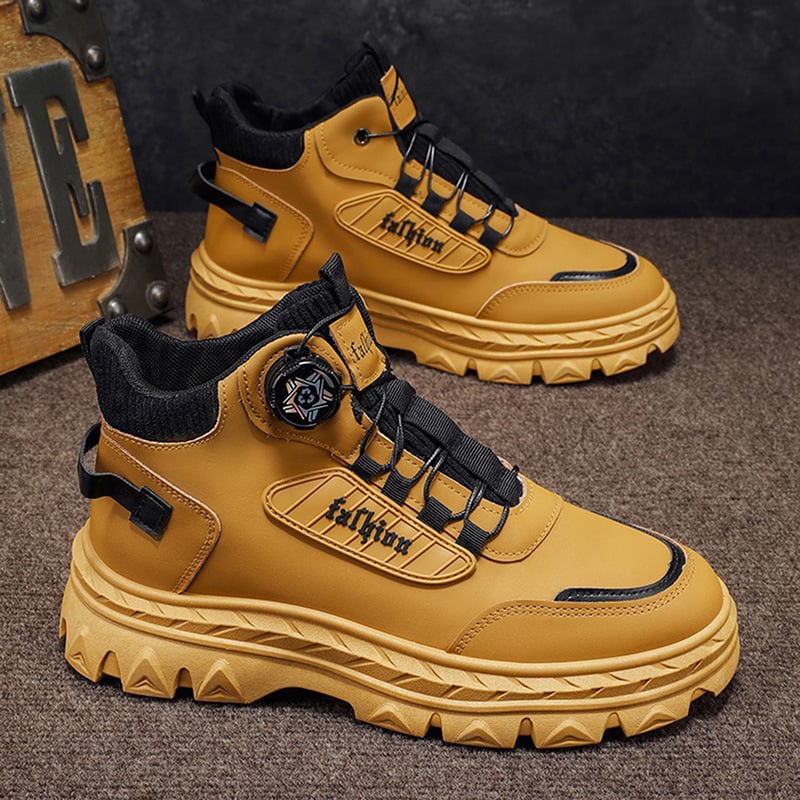 Μπότες Μάρτιν, άνω μέρος από τεχνητό PU, στρογγυλή μύτη, μεσαίο ύψος τακουνιού 3-5 εκ, μεσαίο ύψος shaft