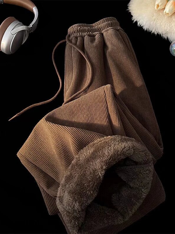 Muške hlače za slobodno vrijeme s flis podstavom, ravni kroj, srednji pojas, zimsko razdoblje, tkanina European Cotton Fleece
