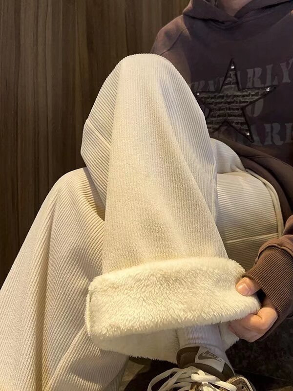 Muške hlače za slobodno vrijeme s flis podstavom, ravni kroj, srednji pojas, zimsko razdoblje, tkanina European Cotton Fleece