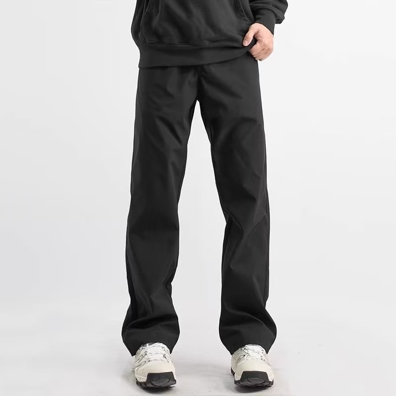 Muške jesenske sportske lagane hlače s ravnim krojem, srednji pojas, s remenom, prozračan materijal pamuk-poliester