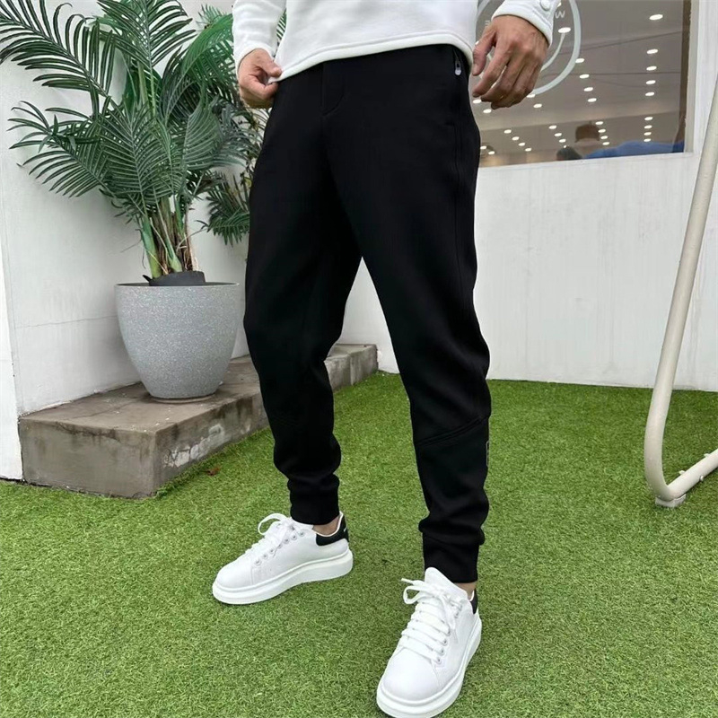 Pantaloni sport casual pentru bărbați din bumbac, căptușeală fleece, model labirint carouri, talie medie, închidere cu șnur, croială lejeră