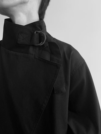 Dlhý windbreaker kabát pre mužov, britský štýl, stojatý golier, voľný strih, polyesterová zmes látky a podšívka