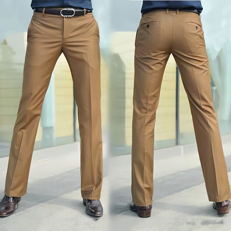 Muške hlače s ravnim krojem – visoki struk, duge, bambus vlakno, svileni kokon