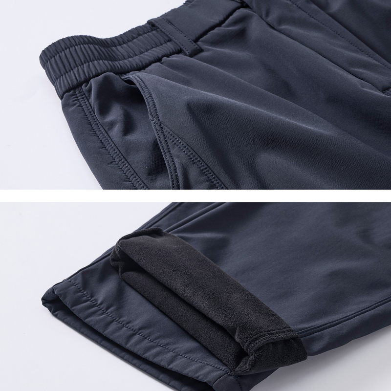 Muške casual hlače s ravnim krojem, fleece podstava za jesen-zimu, američki stil, tri zaštitne značajke, opuštene široke krojeve