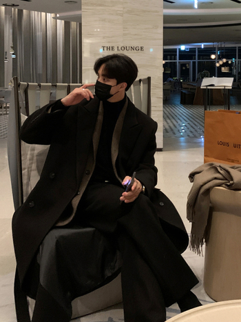 Kabát ASCLO s dvojitým zapínaním, korejský štýl, voľný strih, hrubý vlnený materiál s 90% polyesteru, na zimu