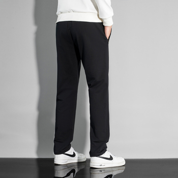 Pantaloni sport din bumbac pentru bărbați, croială lejeră, talie medie, drepti, primăvară-toamnă