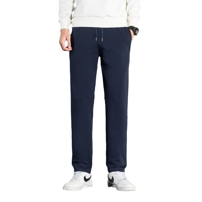 Pantaloni sport din bumbac pentru bărbați, croială lejeră, talie medie, drepti, primăvară-toamnă