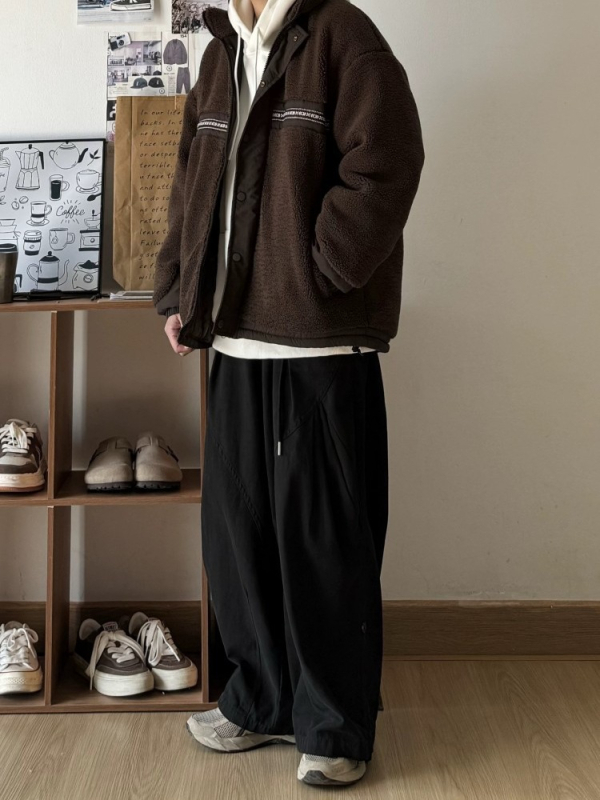 Casual radne hlače, široke nogavice, pamuk, srednja visina struka