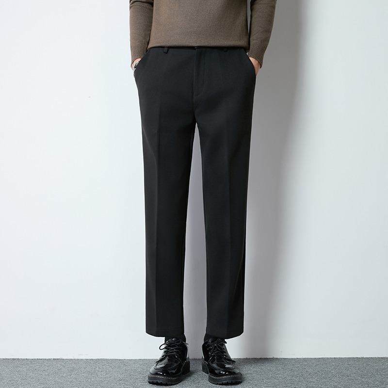 Muške hlače u korejskom stilu, ravnog kroja, duljina 9/10, slim-fit, proljeće/jesen, 100% poliester