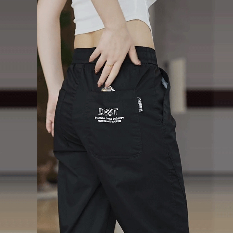 Muške casual jogger hlače s elastičnim pojasom, skraćeni ravni kroj, otisak, visoka elastičnost, bambus vlakno.