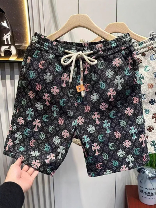 Muške kratke hlače ravnog kroja, elastični pojas, korejskog stila, srednje dužine, 100% poliester