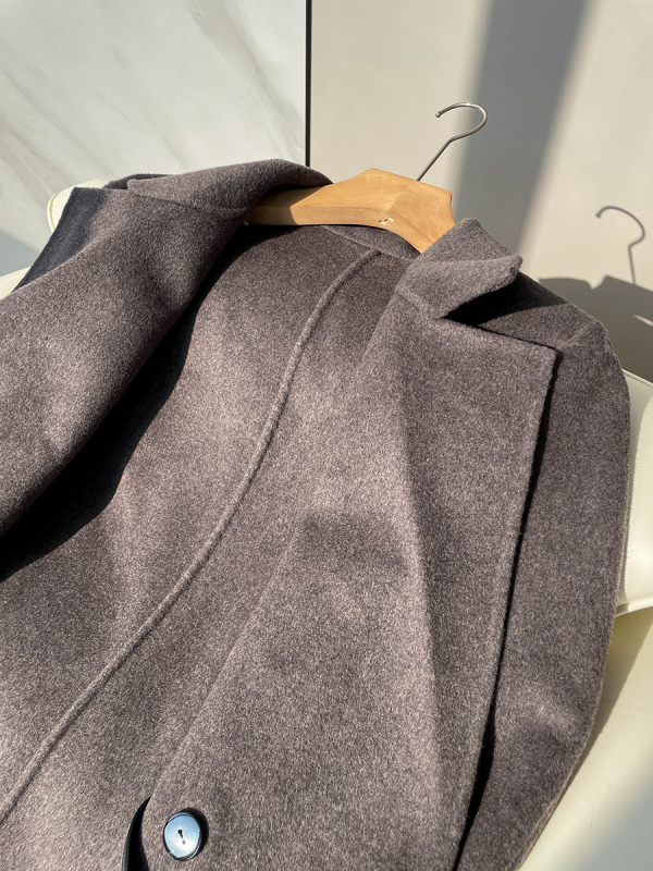 Мъжко палто от вълна, минималистичен стил, свободна кройка, 70% вълна, зима