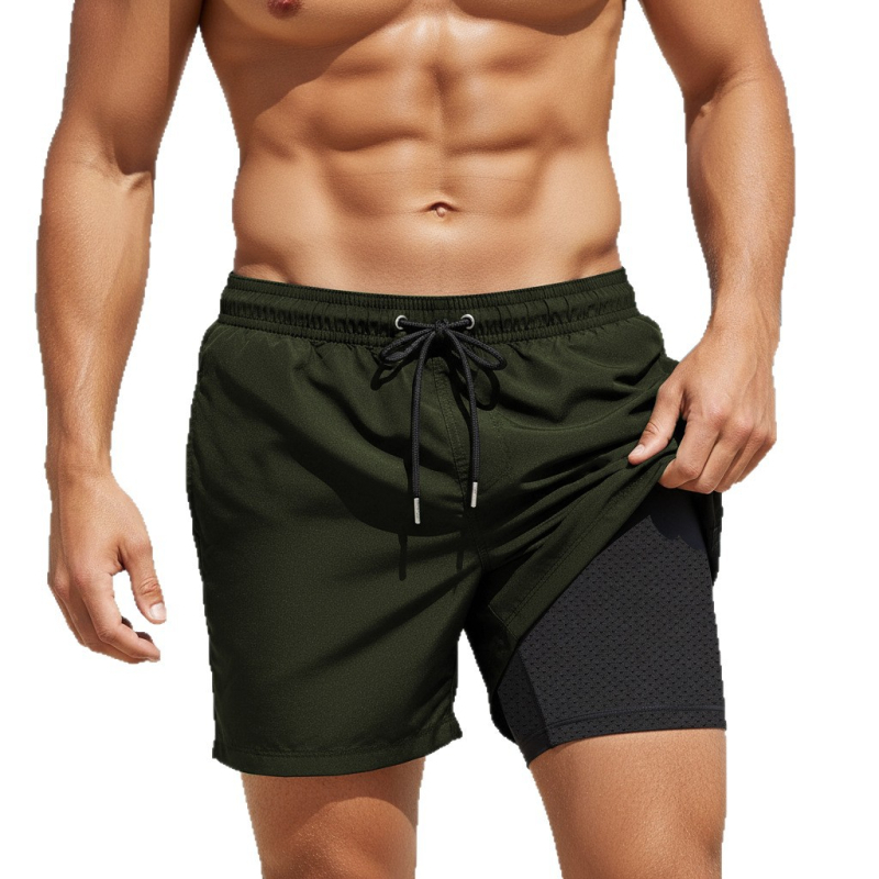 Muške plažne šorceve – brzo sušeći poliester, podstava 92% poliester, pogodna za trčanje, fitness i vodene sportove