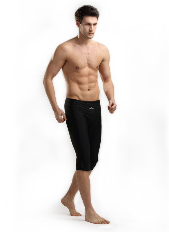Pantaloni de baie pentru bărbați, lungime trei sferturi, culoare solidă, material nylon, greutate țesut 200 g, căptușeală poliester 82%, model 501, pentru înot și în apă