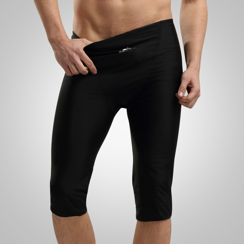 Pantaloni de baie pentru bărbați, lungime trei sferturi, culoare solidă, material nylon, greutate țesut 200 g, căptușeală poliester 82%, model 501, pentru înot și în apă