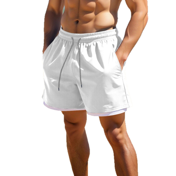 Ανδρικά σορτς με διπλό στρώμα, ρυθμιζόμενος κορδόνι – χαλαρή γραμμή, πολυεστέρας, εξωτερικό/παραλιακό άθλημα