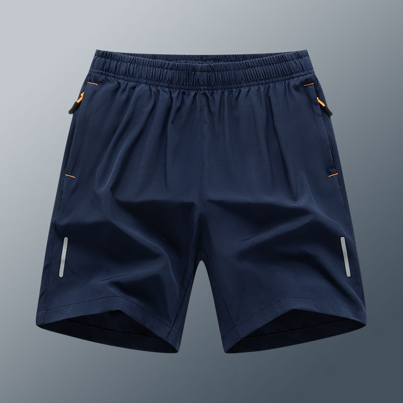 Pánske športové šortky z polyesteru, voľný rovný strih, dĺžka 3/4, letný ľahký materiál