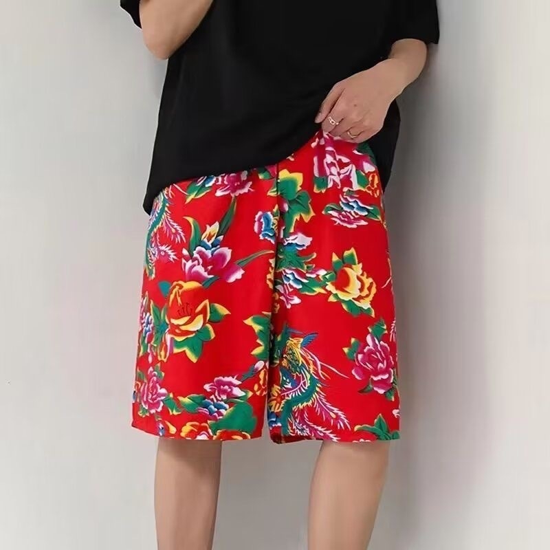 Pánske plážové šortky, Ice Silk rýchloschnúca látka, 100% polyester, voľný strih, mikroelastické, street štýl, leto 2025