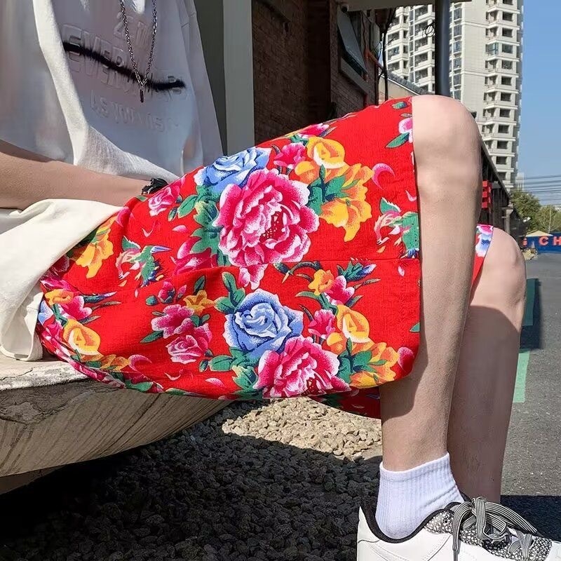 Pánske plážové šortky, Ice Silk rýchloschnúca látka, 100% polyester, voľný strih, mikroelastické, street štýl, leto 2025