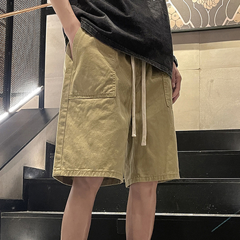 Pánske voľné cargo šortky, 100% polyester, priedušné, letný kórejský štýl