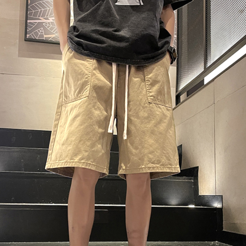 Pánske voľné cargo šortky, 100% polyester, priedušné, letný kórejský štýl