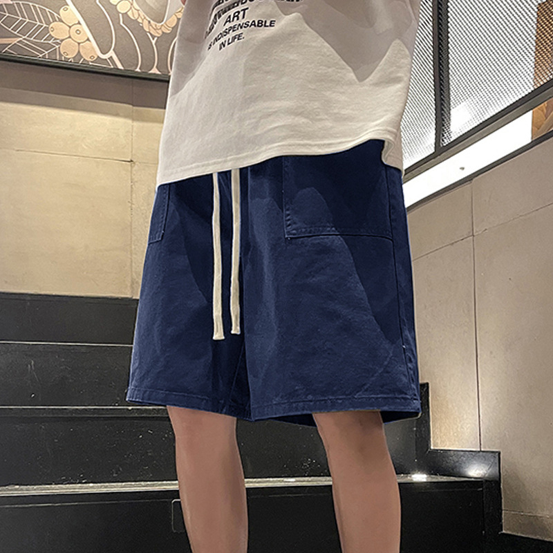 Pánske voľné cargo šortky, 100% polyester, priedušné, letný kórejský štýl