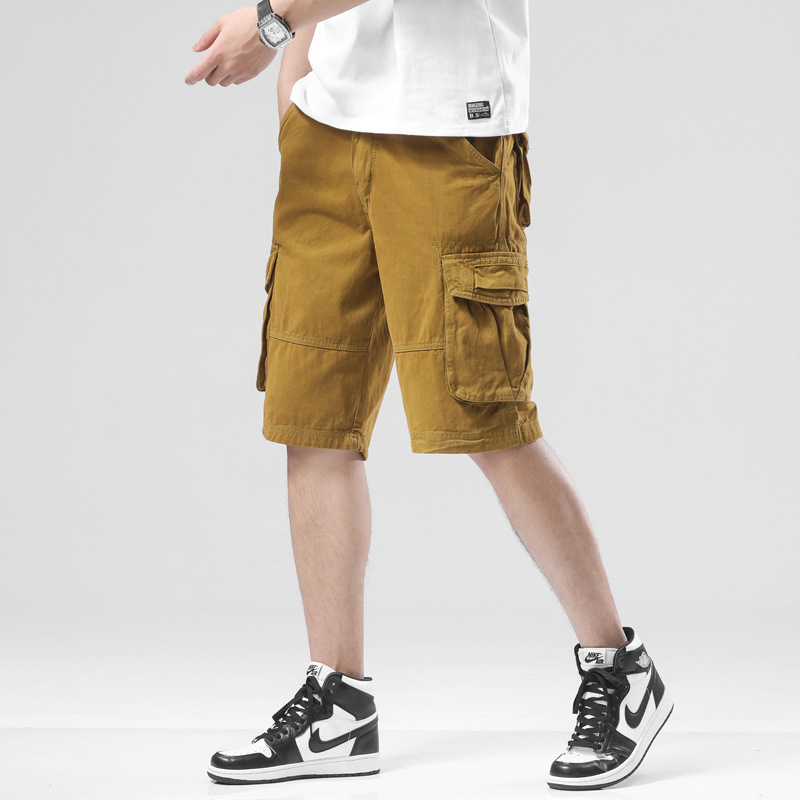 Pánske letné cargo šortky, voľný strih, s viacerými vreckami, bavlneno-elastánová zmes (97% bavlna, 3% elastán)