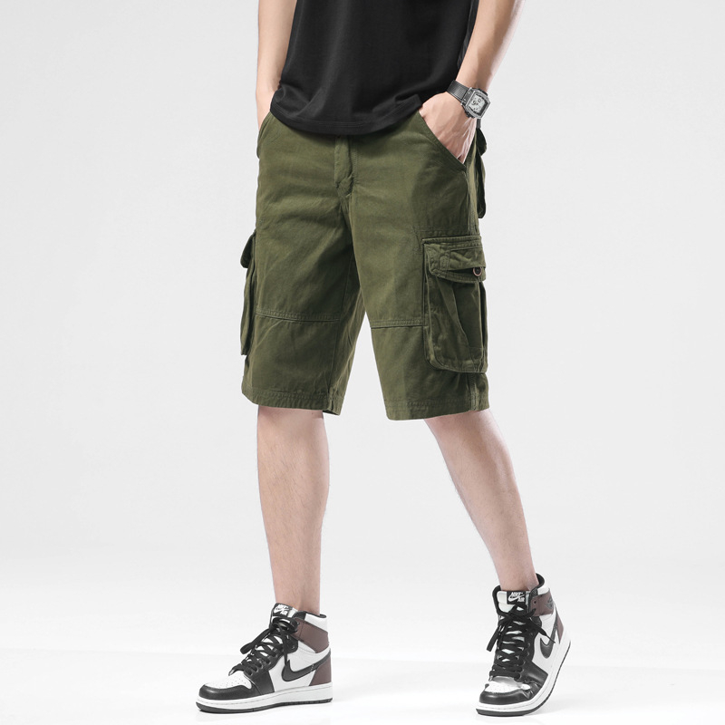 Pánske letné cargo šortky, voľný strih, s viacerými vreckami, bavlneno-elastánová zmes (97% bavlna, 3% elastán)