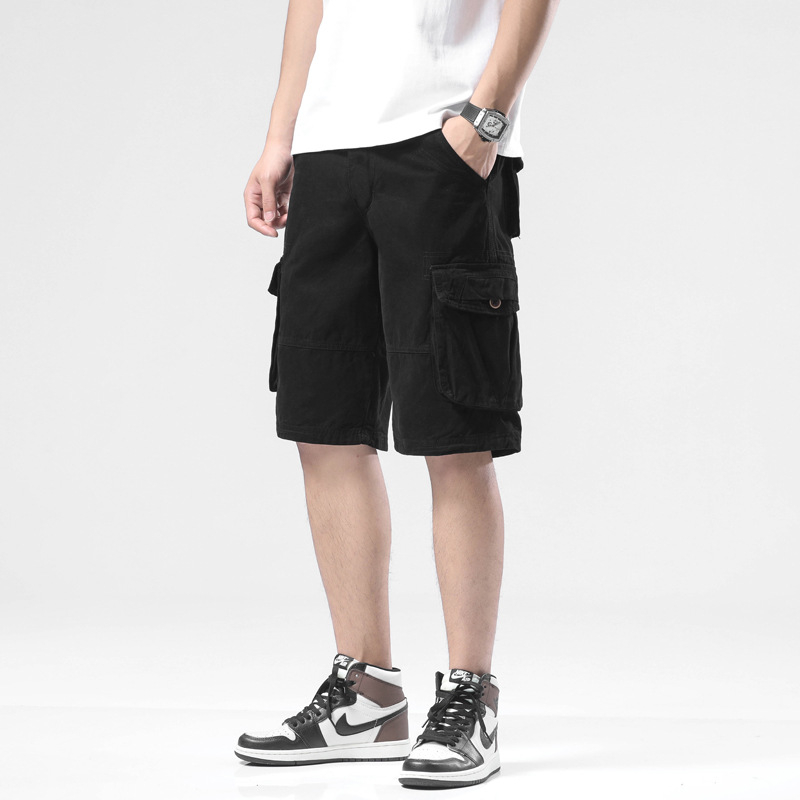 Pánske letné cargo šortky, voľný strih, s viacerými vreckami, bavlneno-elastánová zmes (97% bavlna, 3% elastán)