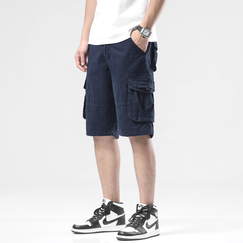 Pánske letné cargo šortky, voľný strih, s viacerými vreckami, bavlneno-elastánová zmes (97% bavlna, 3% elastán)