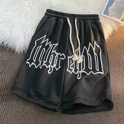 Pánske pohodlné šortky, voľný strih, kórejský štýl, 100% polyester, elastický pás