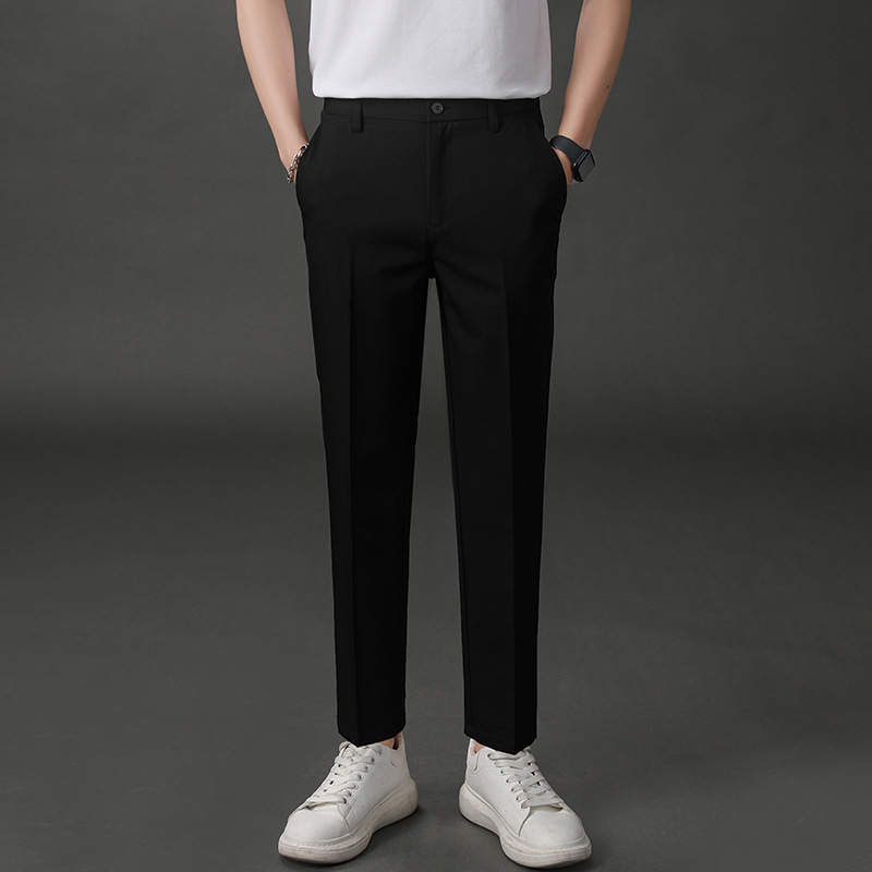 Pánske nohavice na oblek – rovný strih, obchodný štýl, 95% polyester, do práce, jeseň 2023