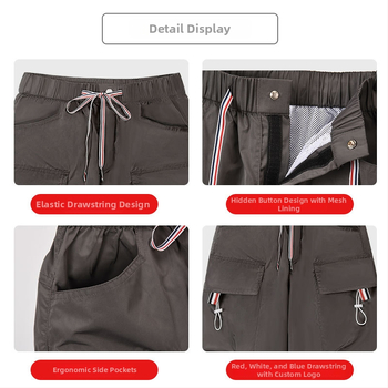 TB BORWIN Nepremokavné plážové šortky - Unisex Five-Point Sports Shorts, polyester 95% (Leto 2025)