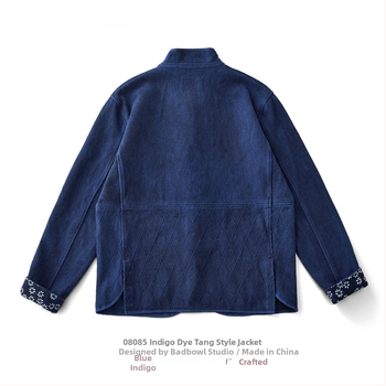 Tang štýlová košeľa, bavlnený materiál, dlhé rukávy, stojací golier, prešívanie