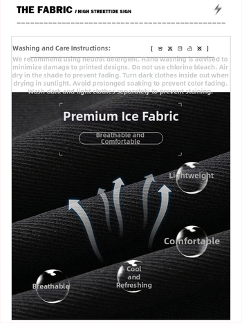 Pánske šortky Ice Silk - 100% polyester, Päťbodová dĺžka, rovný strih, kórejský štýl, leto 2024