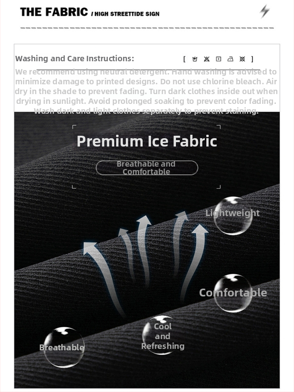 Pánske šortky Ice Silk - 100% polyester, Päťbodová dĺžka, rovný strih, kórejský štýl, leto 2024