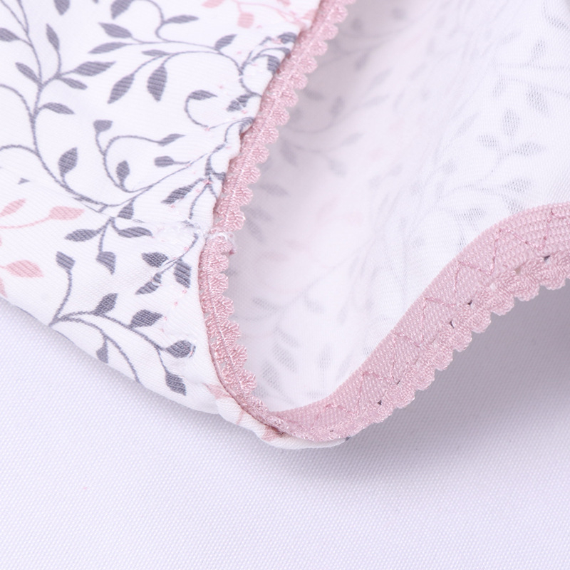 3 броя дамски памучни бикини с флорална дантела, висока талия, дишащи