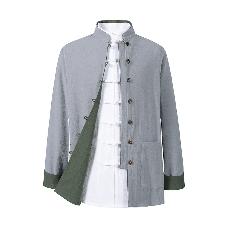 Zhongshan oblek - Retro čínskeho štýlu, 100% bavlna, jesenné denné nosenie pre mužov