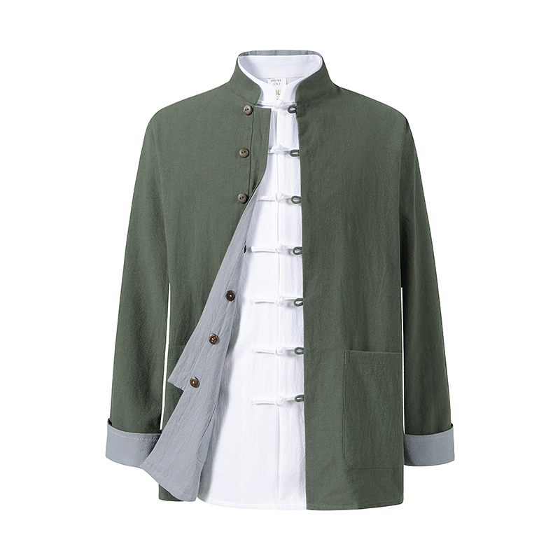 Zhongshan oblek - Retro čínskeho štýlu, 100% bavlna, jesenné denné nosenie pre mužov