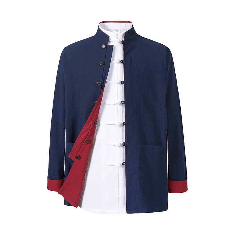 Zhongshan oblek - Retro čínskeho štýlu, 100% bavlna, jesenné denné nosenie pre mužov