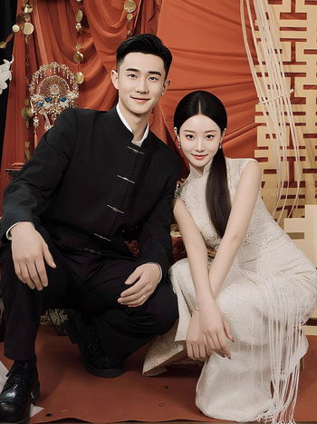 Oblek v čínskej štýle — stojací golier, zapínanie na gombík, 100% polyester, voľný strih, 3D patch kapsy