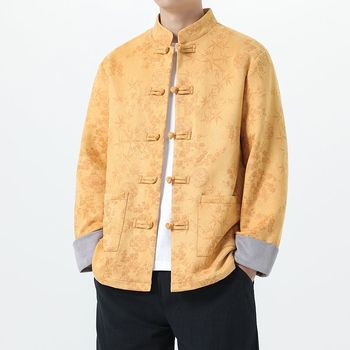 Zhongshan oblek s ozdobou – čínske štýlové sako, látka Xiangyunsha, vlákna z králičej srsti, bez vrások, jar 2025