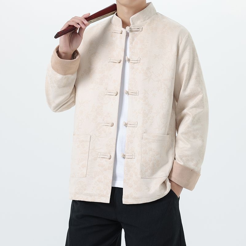 Zhongshan oblek s ozdobou – čínske štýlové sako, látka Xiangyunsha, vlákna z králičej srsti, bez vrások, jar 2025