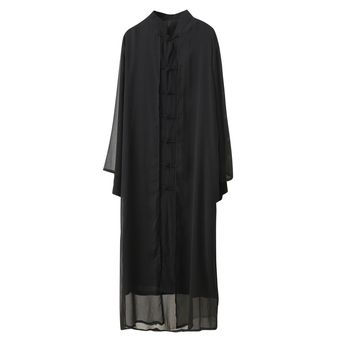 Pánska košeľa v Tang štýle, bavlno-lanový materiál, 7 gombíkov, falošný dvojdielny dizajn, voľnočasové nosenie, 65% bavlna