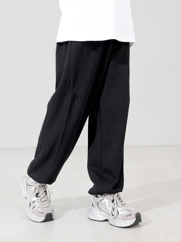 Detské športové nohavice v kórejskom štýle, dlhé, s vyšívanou karikatúrou, pique cube látka, bavlna 85%, elastický pás so strednou výškou, pre chlapcov nad 8 rokov