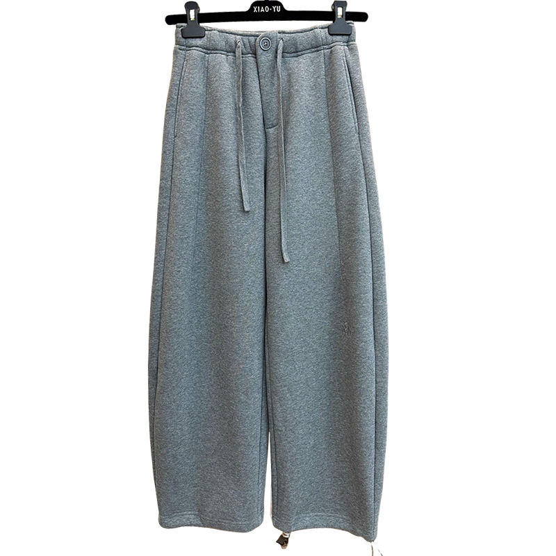 Ženske ležerne široke hlače s visokim strukom, duge, 70% pamuk / 30% poliester, japansko-korejski casual stil