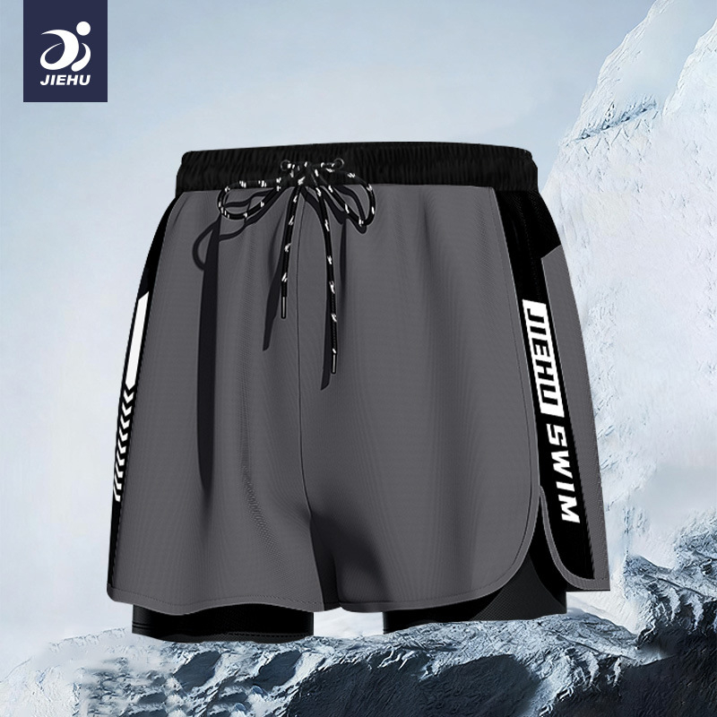 Pánske plavky Jiehu, jednofarebný polyesterový materiál (85% polyester), podšívka 100% polyester, pre dospelých