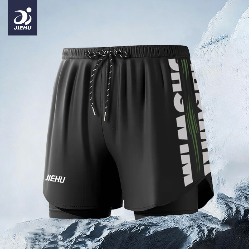 Pánske plavky Jiehu, jednofarebný polyesterový materiál (85% polyester), podšívka 100% polyester, pre dospelých