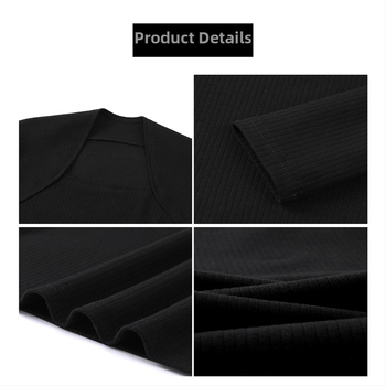 Pletené šaty s priliehavým strihom, štvorcový výstrih, krátky lem, dlhé rukávy, vysoký pás