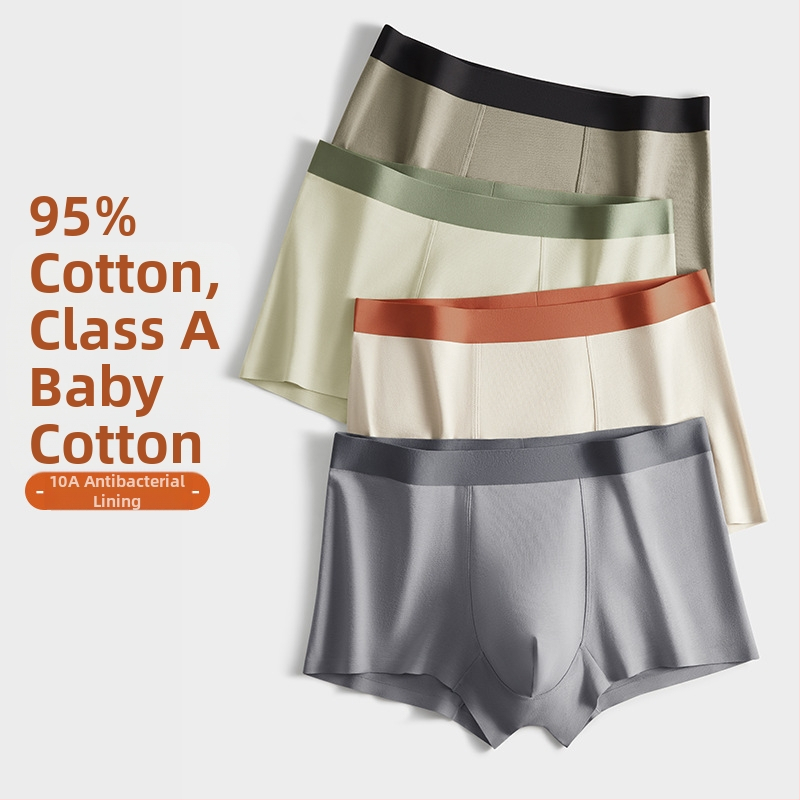 Pánske boxerky z bavlny, priedušné, antibakteriálne, 95% bavlna, stredná výška pásu, bezšvové